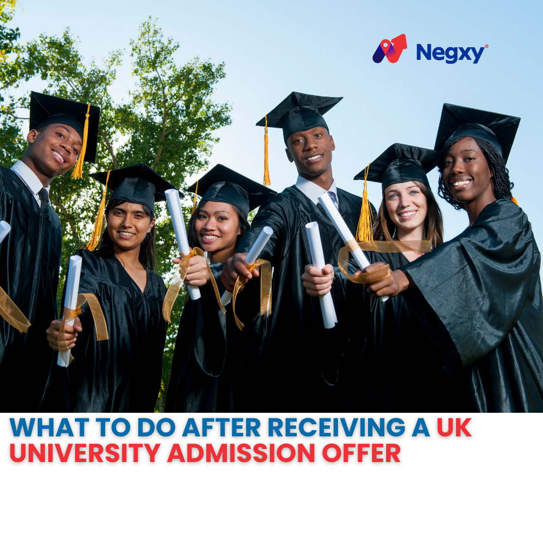 A picture that reads, 'what to do after receiving a UK University Admission Offer